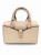 torebka kuferek damski w kolorze beżowym, idealny na lato. wykonanie z ekoskóry dobrej jakości, z przodu logo tom &amp;eva