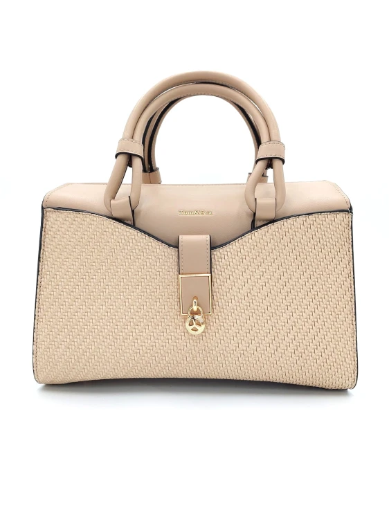 tom&amp;eva torebka kuferek beżowy torebka na lato