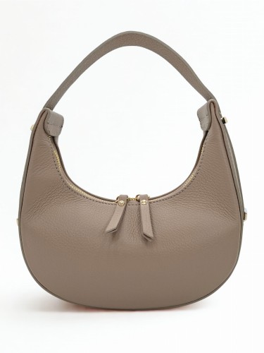 mała torebka wizytowa taupe beż skóra naturalna