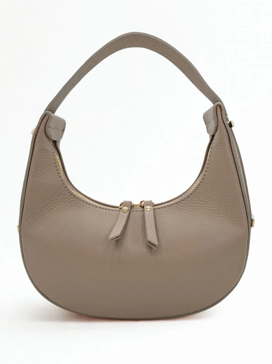 mała torebka wizytowa taupe beż skóra naturalna