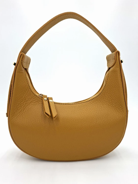 torebka skórzana żółta musztardowa mała