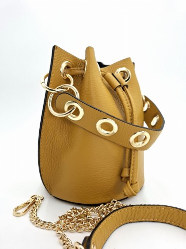 żółta mała torebka  skórzana