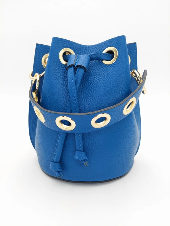 torebka skorzana worek niebieski bluette borse in pelle