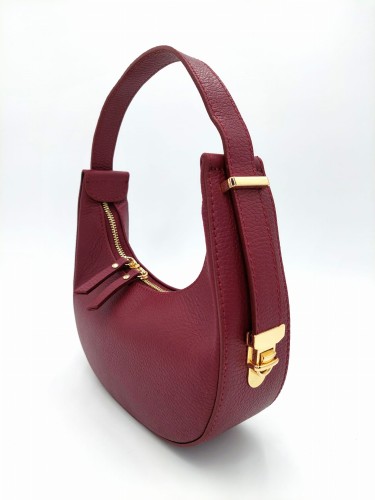 bordowa torebka damska skóra naturalna