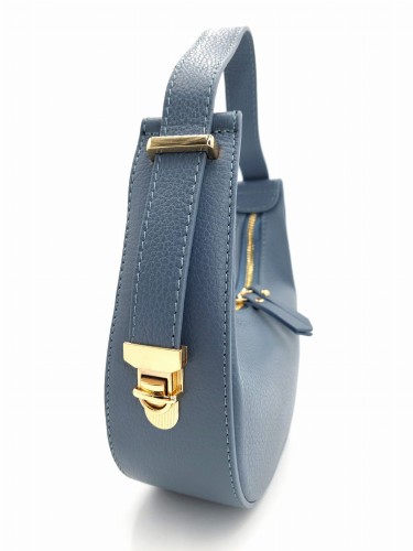 włoska niebieska torebka skórzana