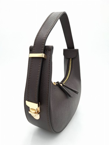 torebka damska brązowa mała skóra naturalna