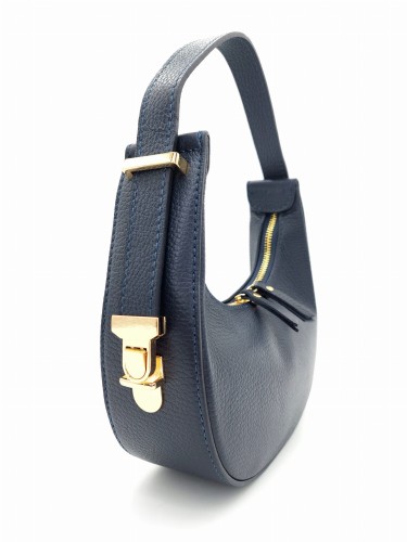 vera pelle granatowa torebka skórzana