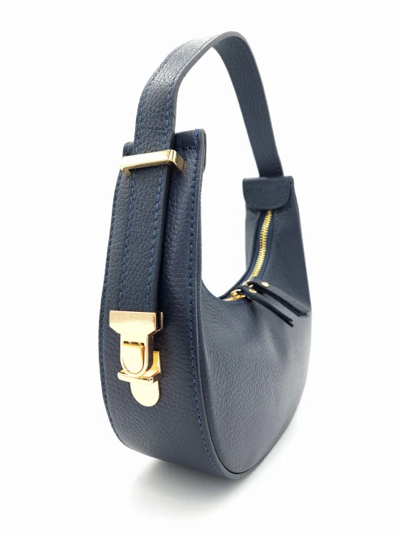 vera pelle granatowa torebka skórzana