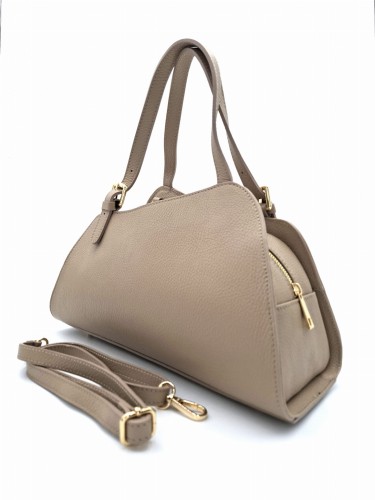 borse in pelle torebka beżowa taupe skóra naturalna
