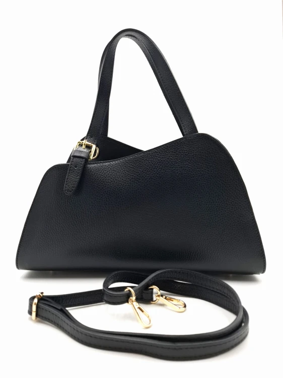 vera pelle czarna torebka kuferek damski