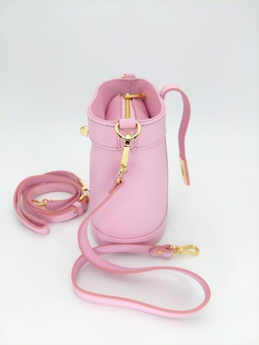 skórzana różowa torebka damska