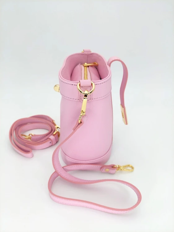 skórzana różowa torebka damska