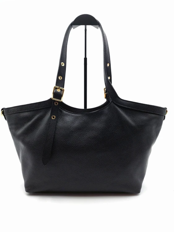 torebka skórzana shopper czarna skóra naturalna