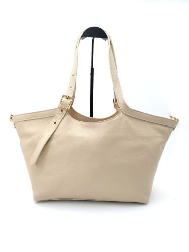 borse in pelle torebka jasny beż shopper