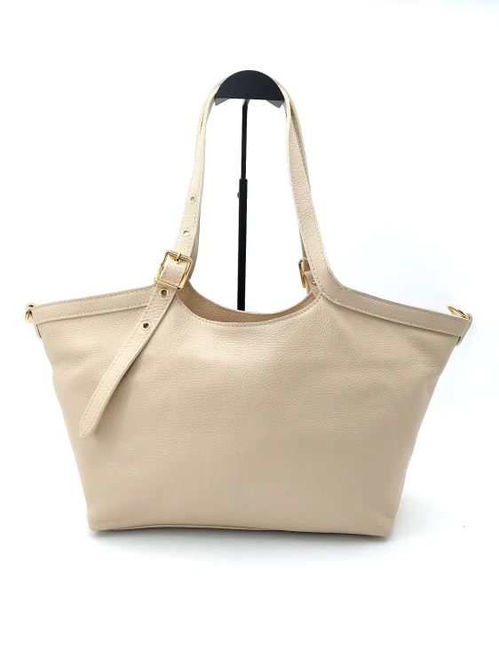 borse in pelle torebka jasny beż shopper