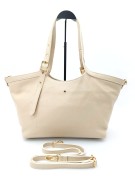 skórzana jasna torebka włoska shopper