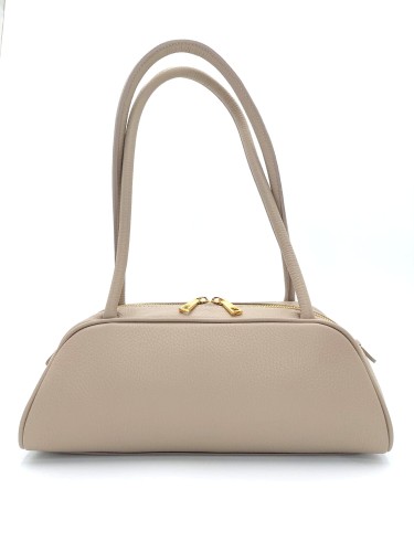 torebka skórzana bagietka taupe