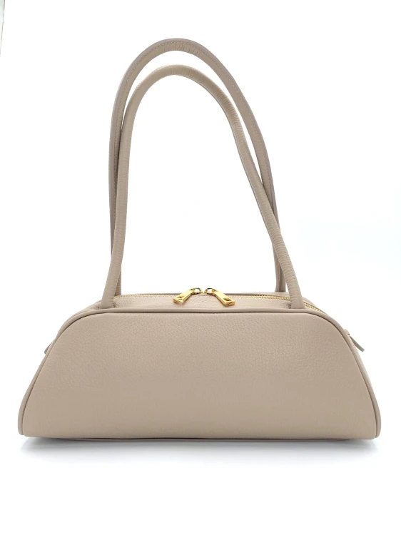 torebka skórzana bagietka taupe