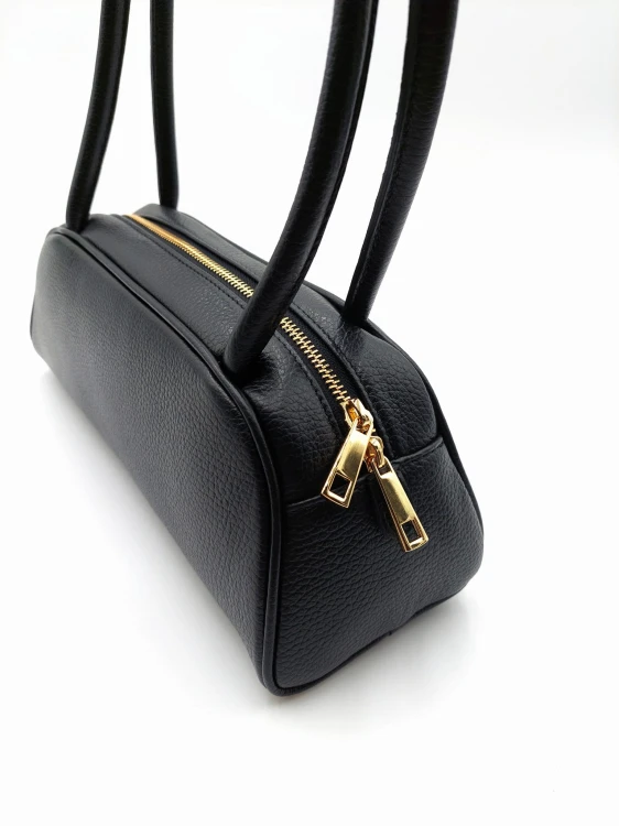 torebka damska bagietka czarna skórzana