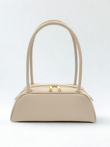 jasnobeżowa torebka na ramię borse in pelle