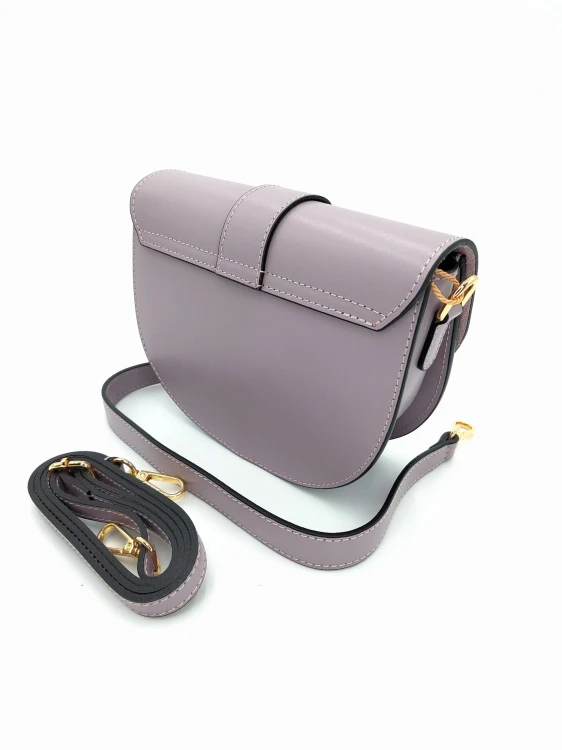 torebka ze skóry naturalnej fioletowa lawendowa