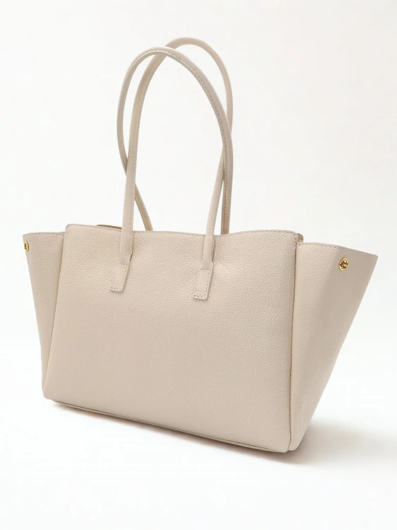 vera pelle torba skorzana damska A4 jasnobeżowa