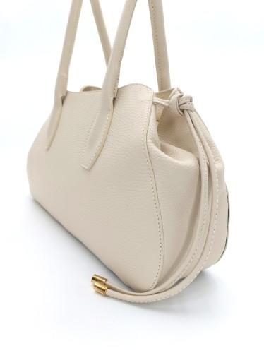 torebka ze skory naturalnej jasny bez