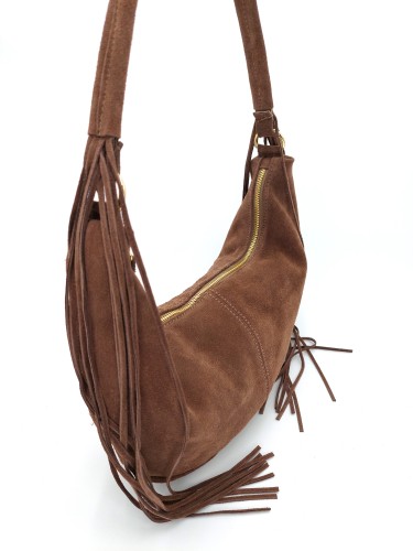 torebka laura biaggi zamsz brazowy